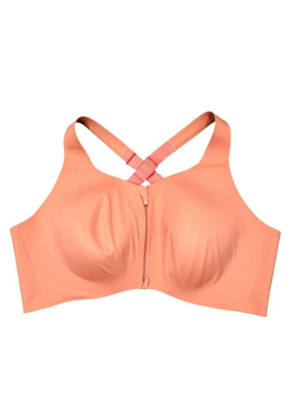 Knix Catalyst Front Zip Sports BRA Pink Ginger High Impact Size 8+ (40F) Comfort